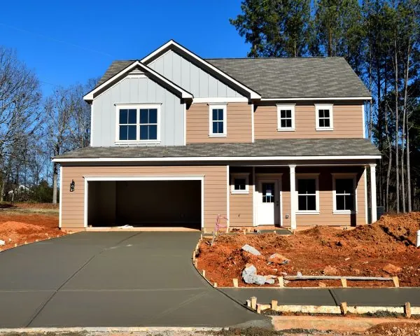 New home with a garage door in the Phoenix area